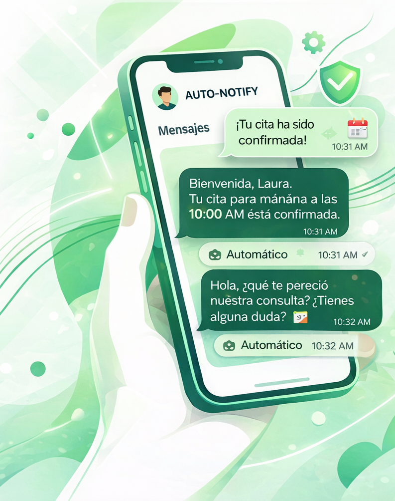 Mensajes automatizados de WhatsApp para clínicas